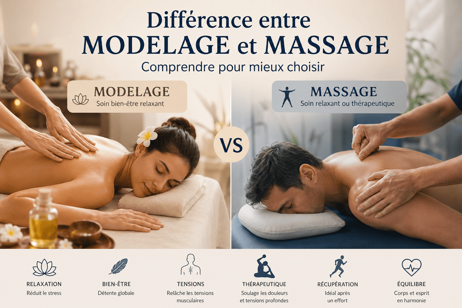 Différence entre modelage et massage : lequel choisir pour votre bien-être ?